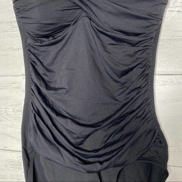 La Blanca Strapless One Piece Bathing Suit Womens Stretch Black 6 - Picture 5 of 12